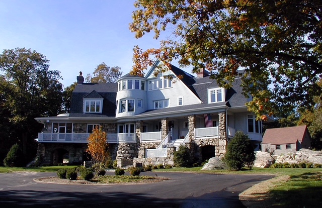 Antico Residence — grand Victorian-style home with stone porch columns built by Chilton Development