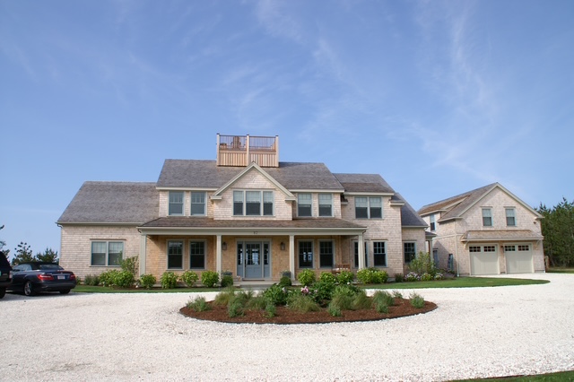 Chilton Development coastal shingle-style custom home with circular drive